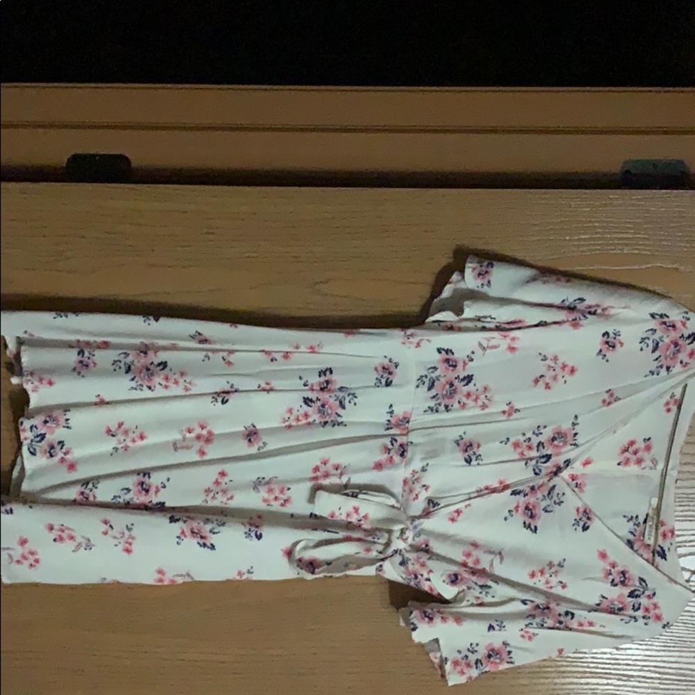 Floral Beige Spring Dress - Picture 2 of 2